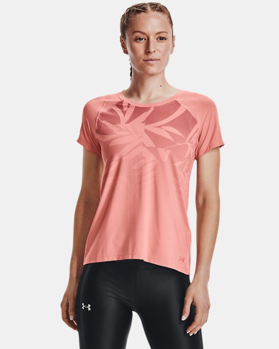 Camiseta de manga corta UA Iso-Chill Run para mujer, Pink, pdpMainDesktop image number 0